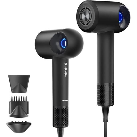 Brushless Hollow Halo Ionic Hair Dryer with Diffuser T9 Professional Blow Dryer